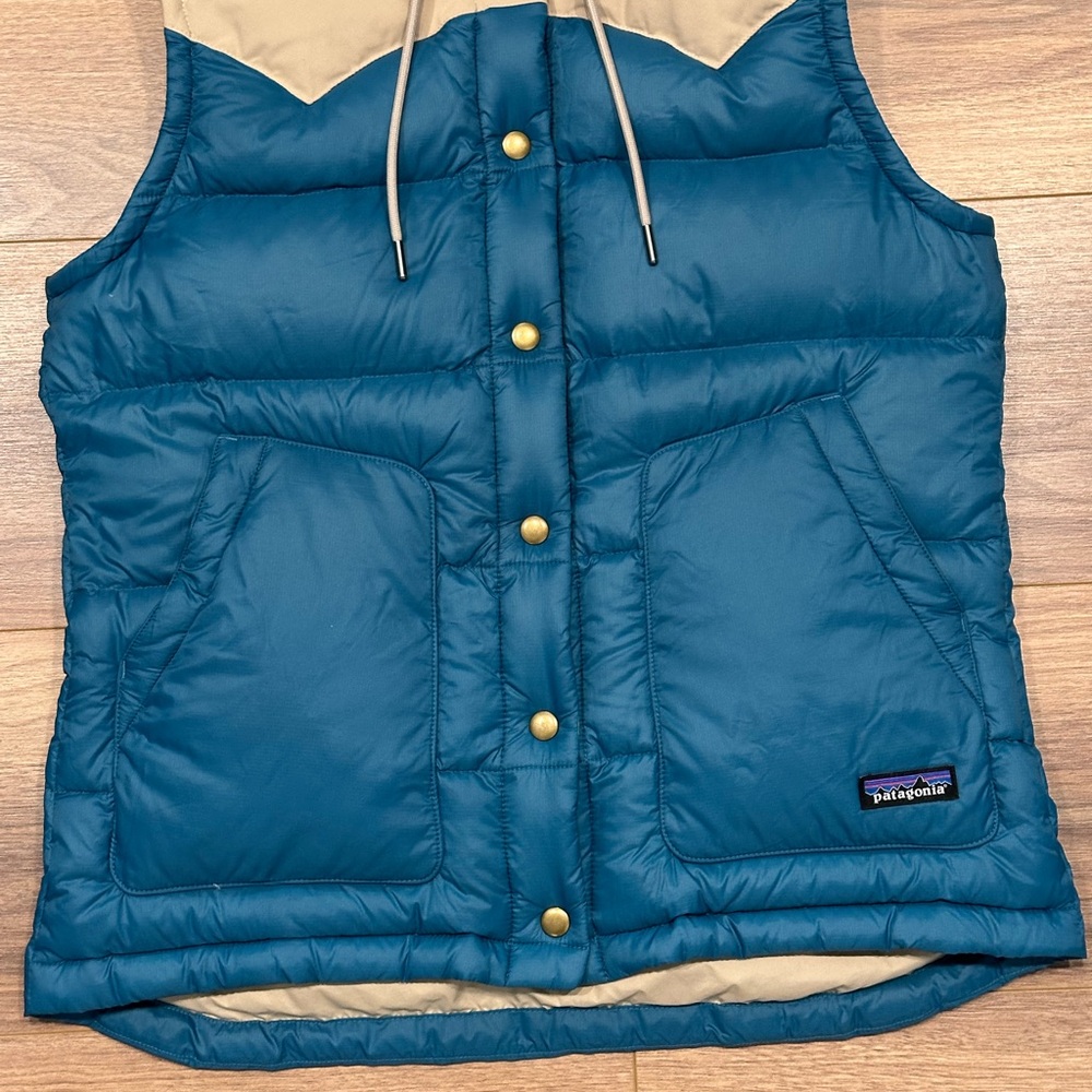 Patagonia Bivy Hooded Vest in Wavy Blue Size Medium - Picture 3 of 12